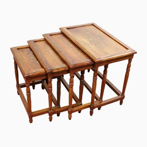 Tables Gigognes en Laiton, 1950, Set de 4