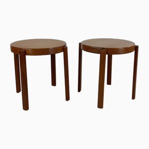 Runde Dänische Mid-Century Teak Hocker von Mobelfabrikken Toften, 2er Set