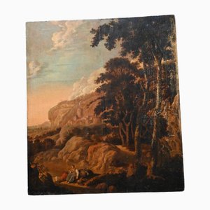 Paysage, XVIIe Siècle, Peinture sur Panneau de Chêne