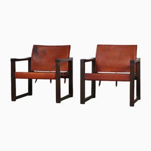 Diana Safari Chairs by Karin Mobring in Cognac Leather for Ikea, 1970s, Set of 2