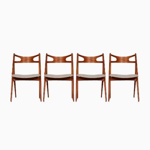 CH29 Sawbuck Esszimmerstühle von Hans J. Wegner für Carl Hansen & Son, Dänemark, 1952, 4 . Set