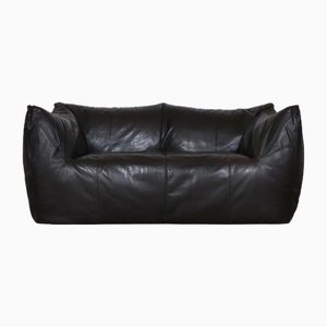 Le Bambole Sofa in Original Dark Brown Leather by Mario Bellini for B&b Italia, 1970s