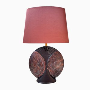 Mid-Century Shell-Shaped Ceramic Dark Purple Table Lamp by Goebel Porzellanfabrik, 1970s