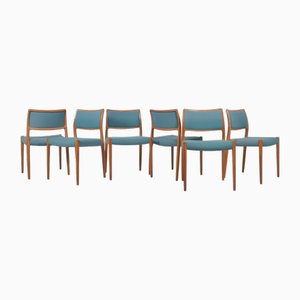 Model 80 Chairs by Niels Møller for J.L. Møllers, 1960s, Set of 6