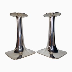 Danish Sterling Silver Candlesticks by Hans Bunde for Cohr, 1950s, Set of 2