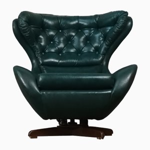 Chaise Oeuf Pivotante Mid-Century Verte