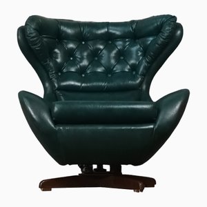 Mid-Century Green Swivel Egg Chair