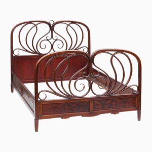 Cama austriaca de madera curvada de Jacob & Josef Kohn, 1900