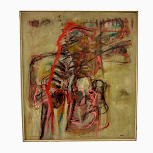 Mino Ceretti, Composition Abstraite, 1950s, Huile sur Toile