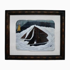 Max Wildman after Alfred Wallis, Sloop & Cutter, 2000, Mixed Media, Framed