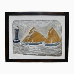 Max Wildman d'après Alfred Wallis, Full & Bye, Années 2000, Techniques mixtes, Encadré