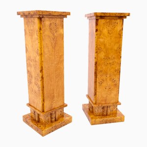 Art Deco Pedestals, Poland, 1940s, Set of 2