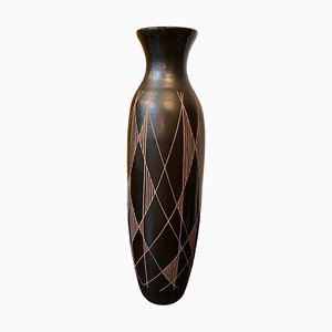 Schmale Keramik Bodenvase, 1960er