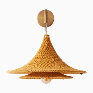 Small Layers Handmade Crochet Wall Lamp by Com Raiz