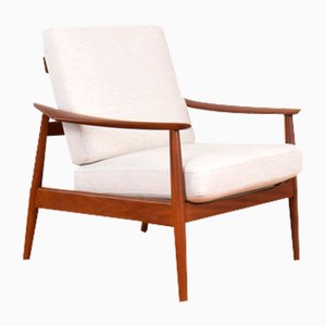 Poltrona Fd-164 Mid-Century in teak di Arne Vodder per France & Son, Danimarca, anni '60