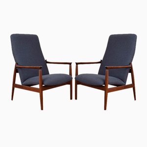 Fauteuils Mid-Century par Edmund Homa, Pologne, 1960s, Set de 2