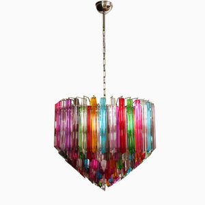 Modern Quadriedri Murano Glass Chandelier with 163 Trasparent Prism Quadriedri, 1990s