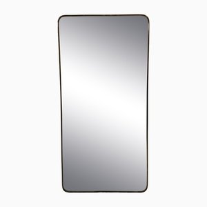 Tall Italian Brass Mirror, 1950s