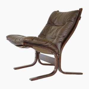 Sedia Siesta vintage marrone nocciola di Ingmar Relling per Westnofa, anni '60