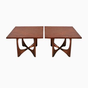 Mid-Century American Broyhill Brasilia Walnut Side Tables, 1970s, Set of 2