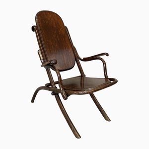 Klappbarer Vintage Armlehnstuhl aus Bugholz