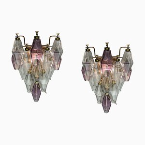 Murano Glass Polygon Sconces, 1970s, Set of 2