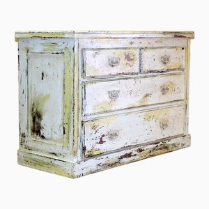 Victorian Lime Green Rustic Pine Chest of Drawers