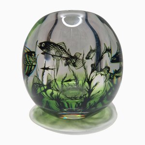 Vase Poisson Graal par Edward Halds pour Orrefors, Sweden, 1930s