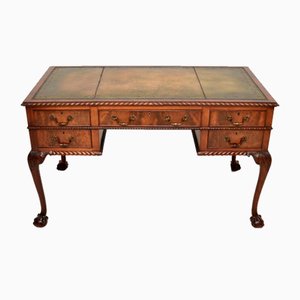 Bureau Style Chippendale Antique en Cuir, 1890