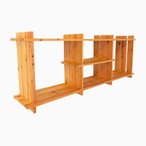 Vintage Pine Wall Shelf in the style of Maison Regain, 1980s