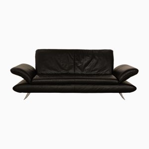 Leather Three Seater Black Sofa from Koinor Rossini