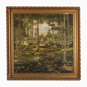Bertolotti, Landscape, Oil on Canvas, 1920s, Encadré