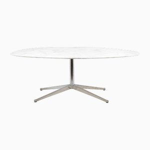 Dining Table in Marble and Chromed Metal by Florence Knoll for Knoll, 1970s