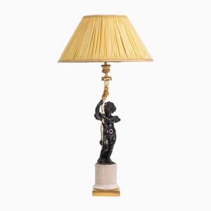 Bronze Table Lamp in Marble, 1880s