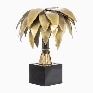 Palm Tree Stehlampe aus Vergoldetem Messing von Maison Jansen, 1970er