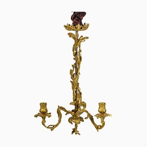 Small Louis XV Style Gilt Bronze Chandelier Candleholder, 19th Century