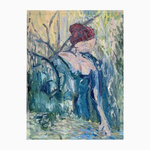 Francesca Owen, emergiendo del lago, pintura al óleo, 2022