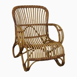 Niederländischer Rattan Sessel, 1950er