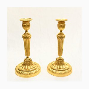 Ormolu Gild Candleholders by Henry Dasson, 1880s, Set of 2