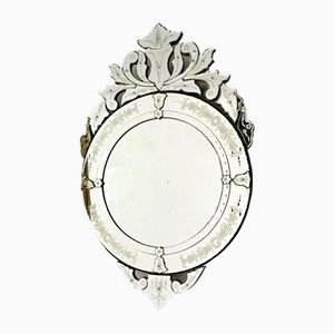 Mid 20th Century Italian Venetian Mirror Round Glass