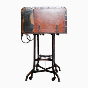 Tambour Steel Fronted Typists Workstation Desk attributed to Toledo, 1910s