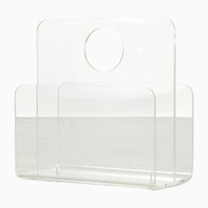 Vintage Acrylic Glass Magazine Holder