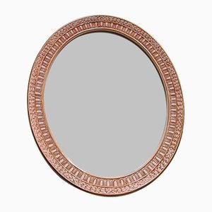 Oval Mirror with Capodimonte Ceramic Frame