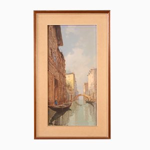 Artista italiano, Veduta di Venezia, 1960, Olio su tela, Con cornice