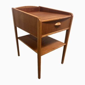 Swedish Bedside Table in Teak & Oak, 1960s