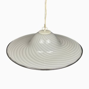 Italian Swirl Murano Glass Pendant Lamp, 1970s