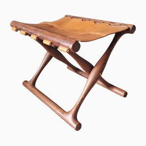 Tabouret Pliant Guldhoj par Poul Hundevad pour Hundevad & Co., Danemark, 1948