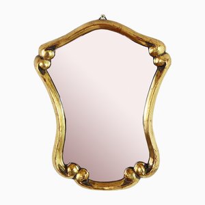 French Gold Wood Mirror with the Gold Leaf, 1920s