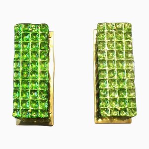 Green Murano Glass Wall Lights, 2000, Set of 2