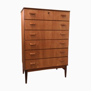 Danish Chest in Teak with Six Drawers, 1960s